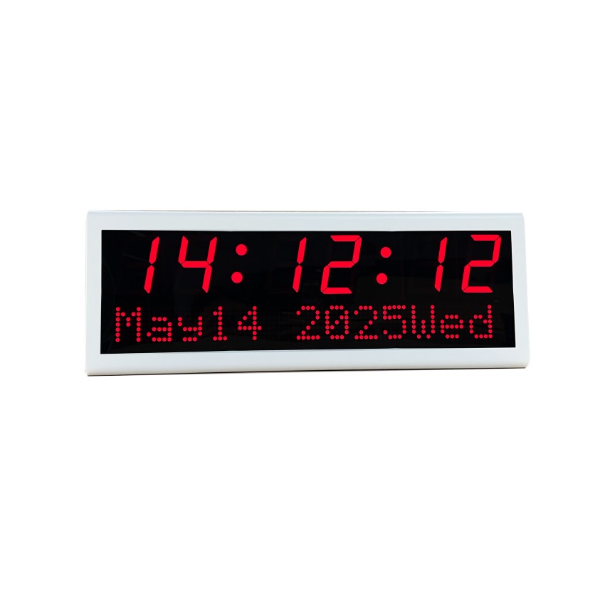 Professional White PoE Digital Clock