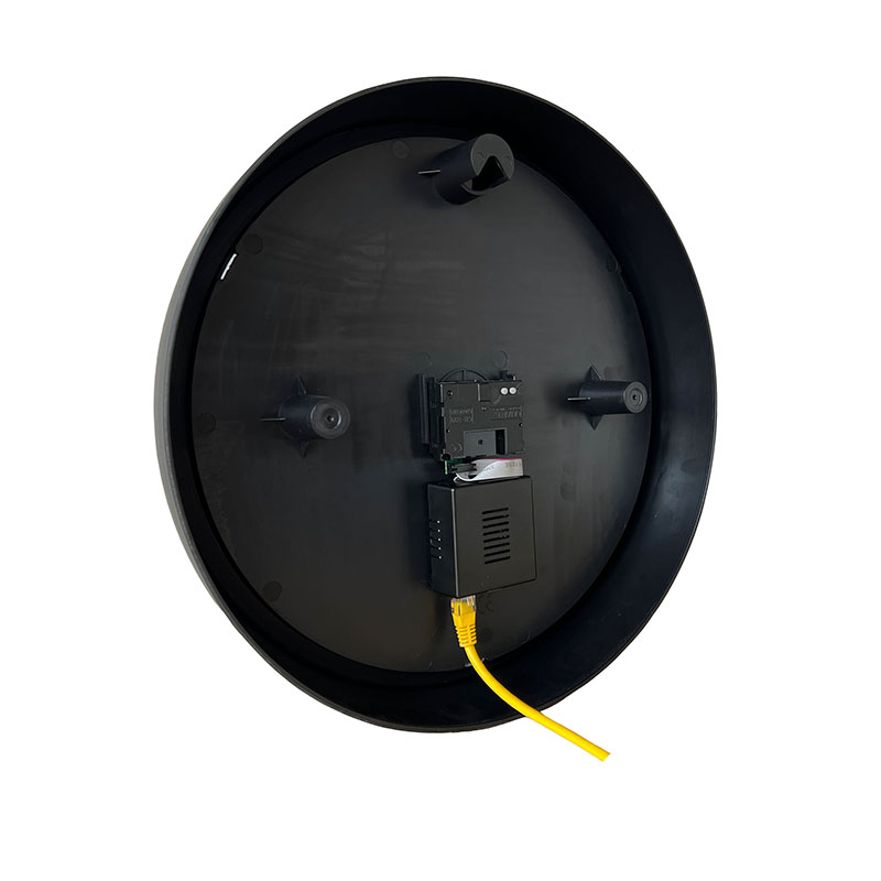 13,7-дюймовые черные круглые настенные аналоговые часы с поддержкой PoE, NTP и IP, настенные аналоговые часы NTP.