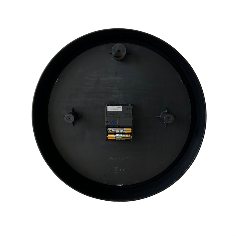 Черные круглые аналоговые настенные часы с Wi-Fi, 13,7 дюймов, питание от батареи.