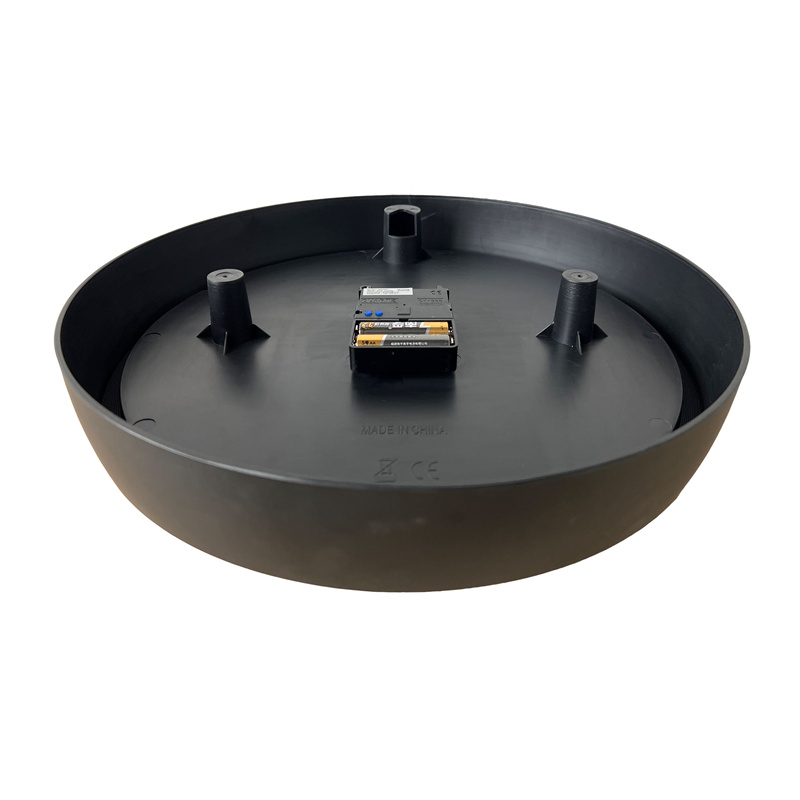 Черные круглые аналоговые настенные часы с Wi-Fi, 13,7 дюймов, питание от батареи.