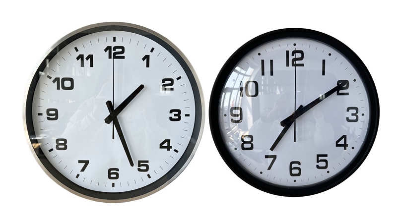 Large Silver Round WiFi enabled clock